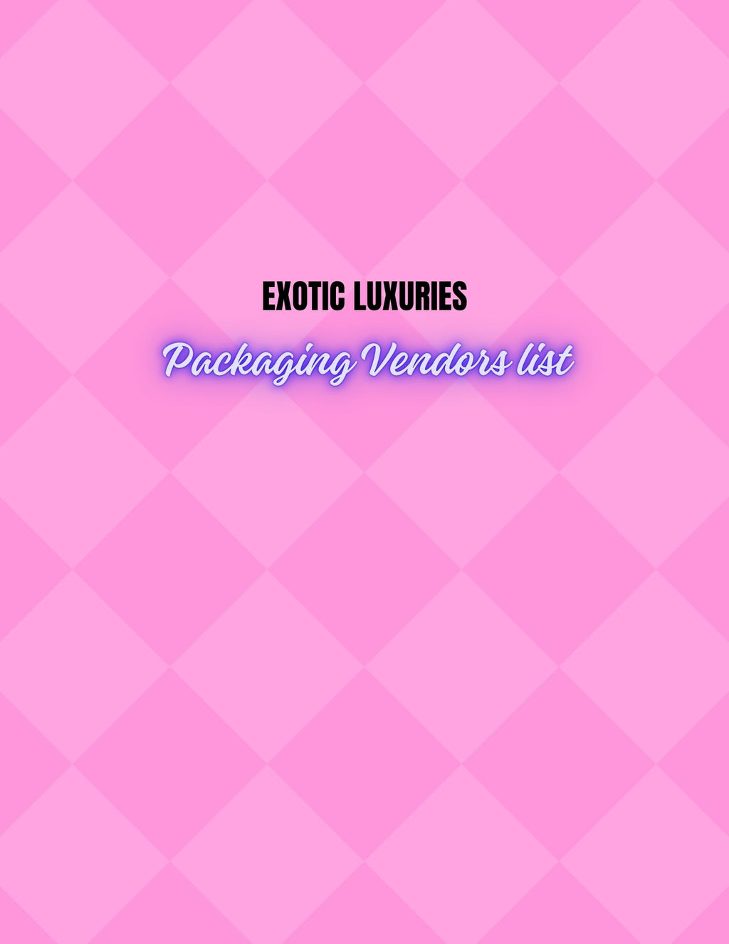 Packaging vendors list