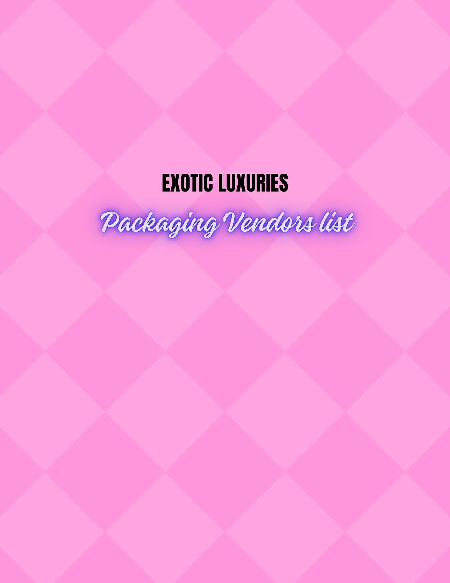 Packaging vendors list